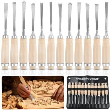 Imagem de Formão, Formao para Madeira, Formao, Jogo de Formão Goivas 12 Peças P/Entalhar Esculpir Madeira