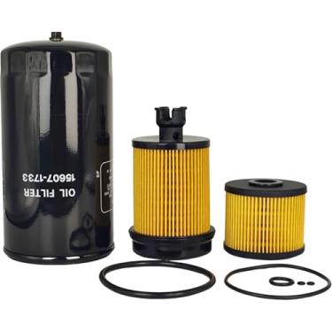 Imagem de EZROAD Kit de filtro de óleo de filtro de combustível 15607-1733 23304-EV360 23304-78090 compatível com caminhão Hino M4 M5 2022-2024, 155 2017-2019, 195 2013-2022 S1560-72051 156071733 S156072051