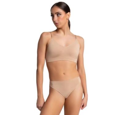Imagem de Capezio Sutiã feminino transparente sem costura com alças de transição, Nude., P