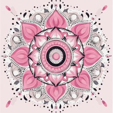 Imagem de HOMETITUTE 10 peças de 30 x 30 cm rosa mandala descascar e colar adesivos de piso de vinil autoadesivos removíveis para quarto de ioga, entrada, decoração de casa