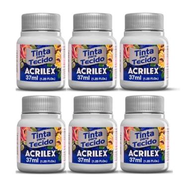 Imagem de Tinta Tecido Fosca 37 Ml - Cinza Claro 627 Kit Com 6 Fixação Frio Alta Cobertura Tecidos De Algodão Sem Goma É Ideal Para Customização De Roupas, Decoração E Outras Aplicações Artísticas
