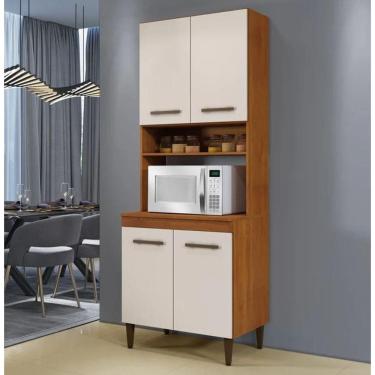 Imagem de Paneleiro Torre Quente Atenas 4 Portas Kaiki Móveis - Nature/off