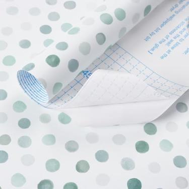 Imagem de Dimoon Papel de parede de 43 x 192 cm, papel de contato boêmio, azul, verde, boêmio, moderno, papel de parede branco, removível, autoadesivo, para locatário, banheiro, cozinha, rolo de vinil