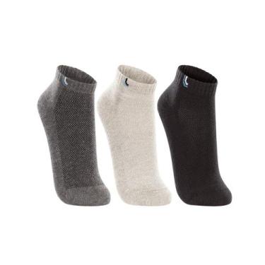 Imagem de Meia Lupo Cano Curto Walk - 03225-089 - 3 pares - Cinza/Chumbo/Preto, 