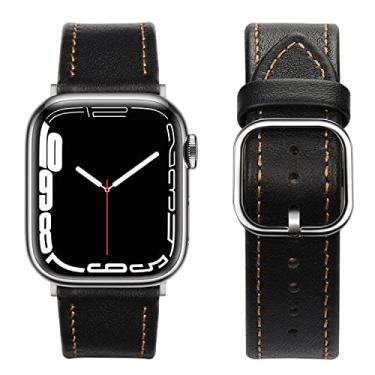 Imagem de Tasikar Trelas compatíveis com correia Apple Watch 49 mm 45 mm 44 mm 42 mm 41 mm 40 mm 38 mm, pulseiras de substituição de couro genuíno compatível para iWatch Ultra 9 8 7 6 5 4 3 2 1, SE (38/40/411