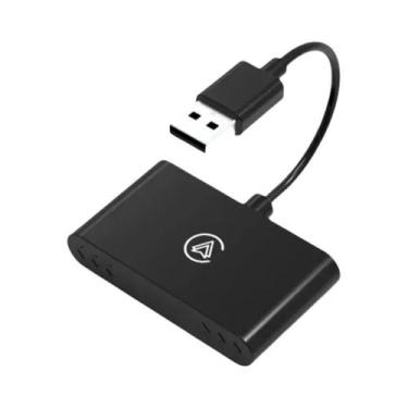 Imagem de Mini Caixa Sem Fio CarPlay e Android Auto 2 em 1 - Adaptador USB Tipo 