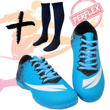 Imagem de Chuteira Futsal Quadra Adulto Infantil Com Meião Colada e Costurada - 