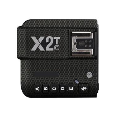 Imagem de Adesivo de flash de câmera antiarranhões para Godox X2T sem fio flash gatilho flash coat wrap película protetora corpo protetor capa de pele X 2T (preto matriz)