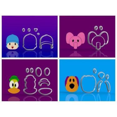 Imagem de Cortador Kit Pocoyo 4 Modelos Modulares Tamanho 5cm