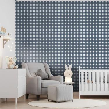 Imagem de Papel de Parede Revoada Xadrez Vichi Marinho 4419