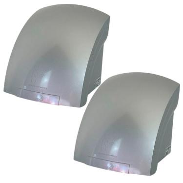 Imagem de 2 Secadores de Mãos Automático 12 m/s Elétrico 1500W Sensor Banheiro Cinza 110V Importway