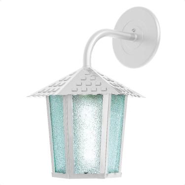 Imagem de Arandela Colonial Sextavada Vidro Pontilhado E27 Bivolt Branco