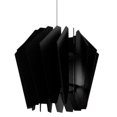 Imagem de Luminária Teto Tipo Pendente Espiral Mdf - Completa Cor: Preta