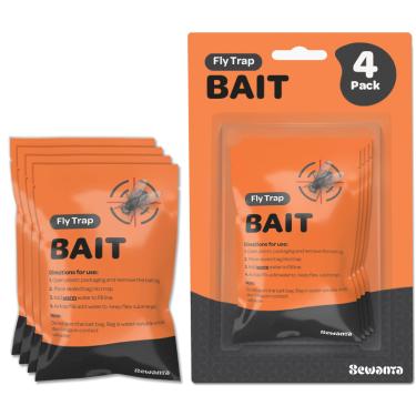 Imagem de Recargas de armadilha para moscas ao ar livre [conjunto de 4] iscas não tóxicas dissolúveis - repelente de moscas apenas para uso externo - controla moscas para pátios, celeiros, ranchos, etc.