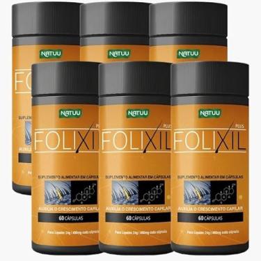 Imagem de 06 Frascos Folixil – Contra Queda Capilar e Calvície • Crescimento, Fortalecimento e Saúde dos Fios