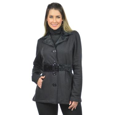 Imagem de Casaco cinto pele fenomenal Branco G-Unissex