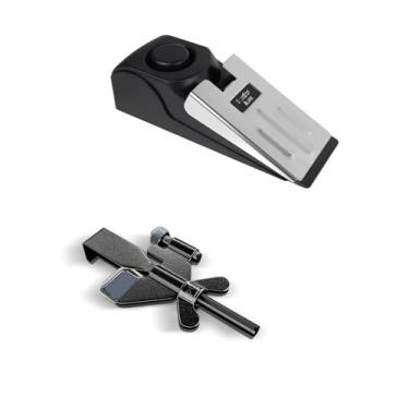 Imagem de Alarme de parada de porta de segurança com cunha, sirene de 120 dB, batente de porta com sistema de alerta integrado