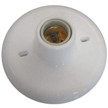 Imagem de Soquete Plafon Branco De Pvc Com Soquete De Porcelana - Mectronic 100w