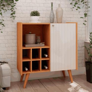 Imagem de Balcão Aparador Adega Genialflex Branco Laca 100% Mdf