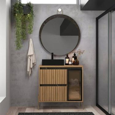 Imagem de Gabinete de Banheiro 80cm com Cuba e Espelho Itapuã