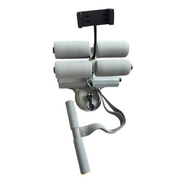 Imagem de menolana Barra de abdominais, equipamento de assistência para abdominais, suporte ajustável para os pés, treino abdominal multifuncional para academia, fitness, Cinza