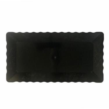 Imagem de Bandeja Retangular Plástico Liso Preto - 16x30cm - 1 Un - Rizzo - Pare