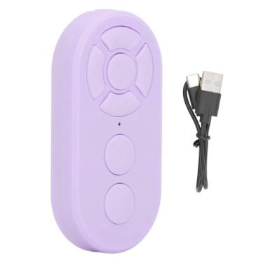 Imagem de Greensen Controle Remoto de Selfie Botão, Tipo C Recarregável BT 10m Disparador de Selfie para Câmera de Celular Avanço Rápido (PURPLE)
