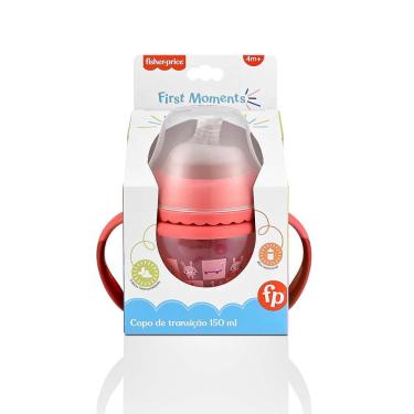 Imagem de Copo Infantil de Transição 150 ml com Bico Extra + Alça Removível-Rosa Bubblegum BB1 - First Mom