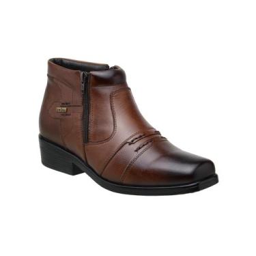 Imagem de Botina social zebu bico quadrado em couro whisky 60110jatoba, 41