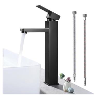 Imagem de Torneira de Banheiro de Aço Inox 304 Deluxe Square Brushed, Torneira Monocomando Banheiro 1/4 Volta, Dupla Utilização Quente Ou Fria Torneira pia Banheiro Alto Padrão (Prata)