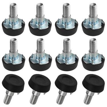 Imagem de TOVOT 12 pares M8 22 mm niveladores de móveis, pés de nivelamento ajustáveis, pés de móveis, pernas de cadeira de mesa com porcas em T para móveis (12 peças de parafusos de perna de móveis e 12 peças de porcas em T).