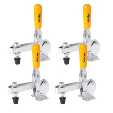 Imagem de Kit Com 4 Grampos De Aperto Rápido GVV 220 Vertical Vonder Em Aço Carb