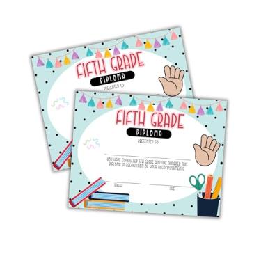 Imagem de Certificado de graduação de diploma da quinta série, pacote com 30 unidades, 21,6 x 28 cm, Superlatives Class Awards Achievement Completion Recognition Teachers Polka Dot 5th