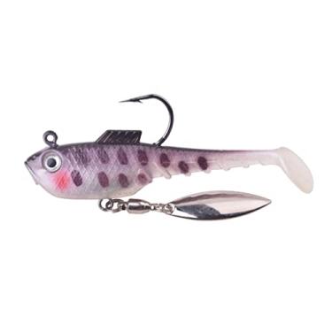 Imagem de ZZTWER Isca macia com colher rotativa isca de pesca 70 mm 11,5 g Shad Jig Iscas de silicone artificial carpa robalo