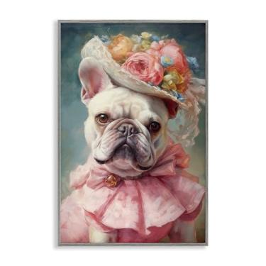 Imagem de Stupell Industries Design de arte giclée emoldurado cinza francês real feminino por Wumples, 46 x 30