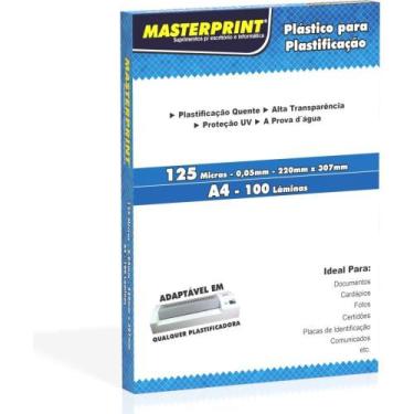 Imagem de Plastico para Plastificacao A4 220X307 125 Micras (0,05) - Masterprint