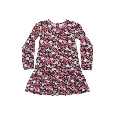 Imagem de Vestido Manga Longa Infantil em Cotton Bee Loop, Preto, 4