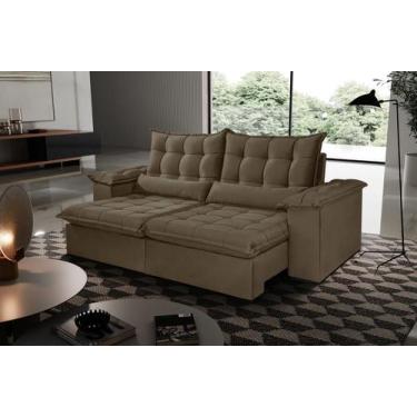 Imagem de Sofá 2,50 Retrátil e Reclinável Valentina Com Molas Bonnel 4 Lugares  