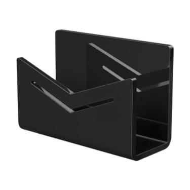 Imagem de Wswqop Suporte para correspondências para organizador de correspondências de mesa, suporte para cartas com script impresso, classificador para revistas e, Preto
