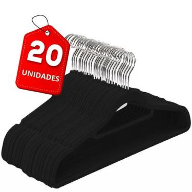 Imagem de Kit 20 Cabides Aveludado Slim Antideslizante Adulto Roupas delicadas 4