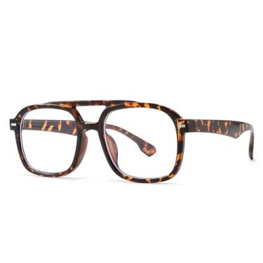 Imagem de VFDHN Óculos de sol retrô fashion feminino masculino praia clássico vintage festa ao ar livre (Hawksbill transparente)