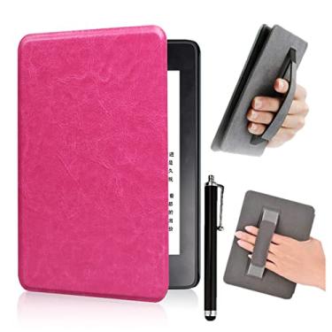 Imagem de Caso para Kindle Paperwhite, Capa Inteligente de Couro PU com Recurso de Esteira de Sono Automático para O Kindle Paperwhite 10th Generation 2018 Lançado, Modelo Nº: PQ94WIF-Rose Red