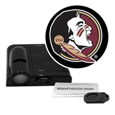 Imagem de Sporticulture NCAA American Football Florida State Seminoles - Luz de LED para porta de carro - Projetor de LED sem fio com um logotipo de equipe - Compatível com a maioria dos modelos de carros -