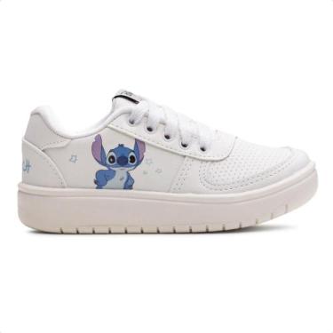 Imagem de Tênis Disney Casual Stitch Juvenil, 35, Branco, Azul