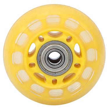 Imagem de PU Rolamento Bagagem Carrinho Patins Roda, PU Roda Com 608ZZ Rolamento Amarelo, 64x24x8mm Rodízios, Bagagem Carrinho Patins Acessórios, para Substituição