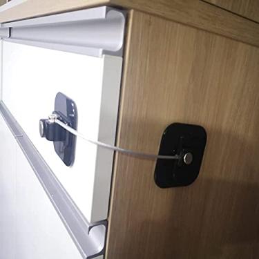 Imagem de YEYA Fechaduras de geladeira atualizadas para adultos, trava de gaveta com chave, trava de armário para impermeabilização de bebês, pacote com 2, preto