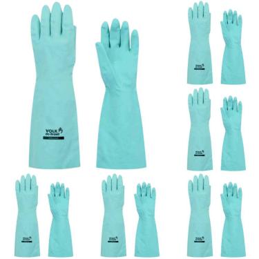 Imagem de Kit 12 Luva de Segurança Antiderrapante Nitrílica 45 EPI Profissional Volk