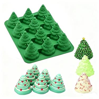 Imagem de Moldes de silicone para árvore de Natal 3D, moldes de doces de Natal, moldes de bolo de cozimento de tamanho grande para doces, chocolate, geleia, fabricação de velas, cubos de gelo, argila