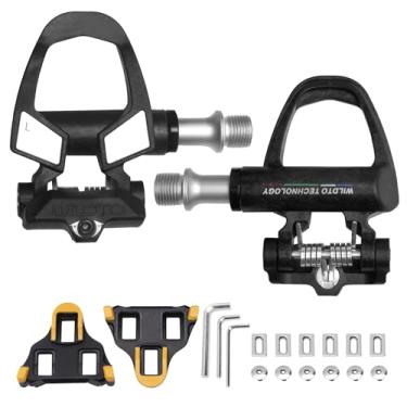 Imagem de Wildto Pedais de estrada Carbon SPD-SL Clipless – Rolamentos selados de 9/40.6 cm, com travas SMSH11 – Compatível com Shimano, Peloton – Preto Leve, Uso Interno/Externo R10