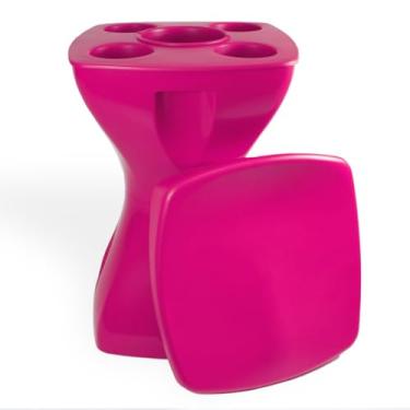 Imagem de Banqueta Petisqueira Multiuso Mesa Lateral Apoio Decorativo - Design Moderno Para Piscina Jardim Varanda Sala (Rosa)